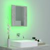 Armario Espejo Baño | Mueble Baño Luz Led Acrílico Gris Hormigón 40x12x45 Cm Cfw741294