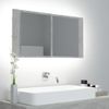 Armario Espejo Baño | Mueble Baño Luz Led Acrílico Gris Hormigón 90x12x45 Cm Cfw741297