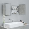 Armario Espejo Baño | Mueble Baño Luz Led Acrílico Gris Hormigón 90x12x45 Cm Cfw741297