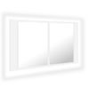 Armario Espejo De Baño | Mueble Baño Con Luz Led Acrílico Blanco 80x12x45 Cm Cfw741301