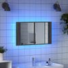 Armario Espejo De Baño | Mueble Baño Con Luz Led Acrílico Gris 80x12x45 Cm Cfw741303