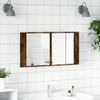 Armario Espejo De Baño | Mueble Baño Led Acrílico Roble Ahumado 90x12x45 Cm Cfw741315