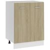 Armario De Almacenamiento | Armario Inferior Cocina Contrachapada Color Roble 60x46x81,5 Cm Cfw741355