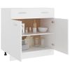 Armario De Almacenamiento | Armario Inferior De Cocina Madera Blanco 80x46x81,5 Cm Cfw741360