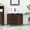 Armario Lavabo Baño | Mueble Baño Madera Ingeniería Roble Marrón 80x30x60 Cm Cfw741394