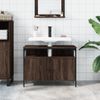 Armario Lavabo Baño | Mueble Baño Madera Ingeniería Roble Marrón 80x30x60 Cm Cfw741395