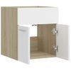 Armario De Almacenamiento | Armario Para Lavabo Contrachapada Blanco Roble 41x38,5x46 Cm Cfw741475