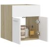 Armario De Almacenamiento | Armario Para Lavabo Contrachapada Blanco Roble 41x38,5x46 Cm Cfw741475