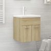 Armario De Almacenamiento | Armario Para Lavabo Contrachapada Color Roble 41x38,5x46 Cm Cfw741479