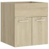 Armario De Almacenamiento | Armario Para Lavabo Contrachapada Color Roble 41x38,5x46 Cm Cfw741479