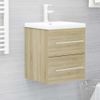 Armario De Almacenamiento | Armario Para Lavabo Contrachapada Color Roble 41x38,5x48 Cm Cfw741480