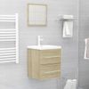 Armario De Almacenamiento | Armario Para Lavabo Contrachapada Color Roble 41x38,5x48 Cm Cfw741480