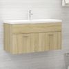 Armario De Almacenamiento | Armario Para Lavabo Contrachapada Color Roble 90x38,5x46 Cm Cfw741482