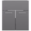 Armario De Almacenamiento | Armario Para Lavabo Contrachapada Gris Brillo 41x38,5x46 Cm Cfw741483