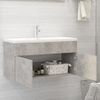 Armario De Almacenamiento | Armario Para Lavabo Contrachapada Gris Hormigón 90x38,5x46 Cm Cfw741488