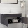 Armario De Almacenamiento | Armario Para Lavabo Madera Contrachapada Gris 100x38,5x46 Cm Cfw741504