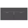 Armario De Almacenamiento | Armario Para Lavabo Madera Contrachapada Gris 100x38,5x46 Cm Cfw741504