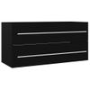 Armario De Almacenamiento | Armario Para Lavabo Madera Contrachapada Negro 100x38,5x48 Cm Cfw741508