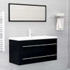 Armario De Almacenamiento | Armario Para Lavabo Madera Contrachapada Negro 100x38,5x48 Cm Cfw741508