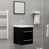 Armario De Almacenamiento | Armario Para Lavabo Madera Contrachapada Negro 41x38,5x48 Cm Cfw741510