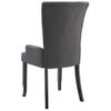 Silla De Comedor | Silla De Cocina | Mueble De Comedor Con Reposabrazos De Tela Gris Oscuro Cfw789740