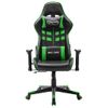 Silla De Gaming | Silla De Oficina | Silla Gamer Ergonomica De Cuero Sintético Negro Y Verde Cfw789828