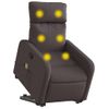 Silla De Masaje | Sillón De Relax | Silla De Relax Reclinable De Pie De Tela Marrón Oscuro Cfw789867