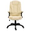 Silla De Masaje | Silla De Gaming De Cuero Sintético Color Crema Cfw789884