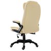 Silla De Masaje | Silla De Gaming De Cuero Sintético Color Crema Cfw789884