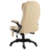 Silla De Masaje | Silla De Gaming De Masaje De Cuero Sintético Color Crema Cfw789903