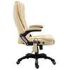 Silla De Masaje | Silla De Gaming De Masaje De Cuero Sintético Color Crema Cfw789903