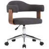 Silla De Masaje | Silla De Gaming Giratoria De Madera Curvada Y Tela Gris Cfw789946