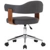 Silla De Masaje | Silla De Gaming Giratoria De Madera Curvada Y Tela Gris Cfw789946