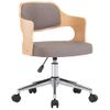 Silla De Masaje | Silla De Gaming Giratoria De Madera Curvada Y Tela Gris Taupe Cfw789948