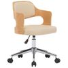 Silla De Masaje | Silla De Gaming Giratoria Madera Curvada Cuero Sintético Crema Cfw789984