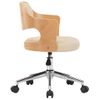 Silla De Masaje | Silla De Gaming Giratoria Madera Curvada Cuero Sintético Crema Cfw789984