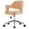 Silla De Masaje | Silla De Gaming Giratoria Madera Curvada Cuero Sintético Crema Cfw789984