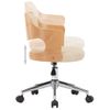 Silla De Masaje | Silla De Gaming Giratoria Madera Curvada Cuero Sintético Crema Cfw789984