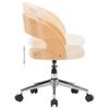 Silla De Masaje | Silla De Gaming Giratoria Madera Curvada Cuero Sintético Crema Cfw789985