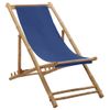 Sillón De Playa| Silla De Playa De Bambú Y Lona Azul Marino Cfw790082