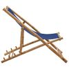Sillón De Playa| Silla De Playa De Bambú Y Lona Azul Marino Cfw790082