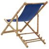 Sillón De Playa| Silla De Playa De Bambú Y Lona Azul Marino Cfw790082