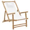 Sillón De Playa| Silla De Playa De Bambú Y Lona Blanco Crema Cfw790083