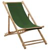 Sillón De Playa| Silla De Playa De Bambú Y Lona Verde Cfw790087