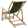 Sillón De Salón | Silla De Playa De Bambú Y Lona Verde Cfw790088