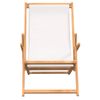 Sillón De Salón | Silla De Playa Plegable De Madera Maciza De Teca Crema Cfw790094