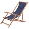 Sillón De Salón | Silla De Playa Plegable De Tela Y Estructura De Madera Azul Cfw790098