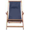 Sillón De Salón | Silla De Playa Plegable De Tela Y Estructura De Madera Azul Cfw790098