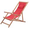 Sillón De Salón | Silla De Playa Plegable De Tela Y Estructura De Madera Roja Cfw790102