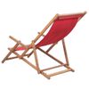 Sillón De Salón | Silla De Playa Plegable De Tela Y Estructura De Madera Roja Cfw790102